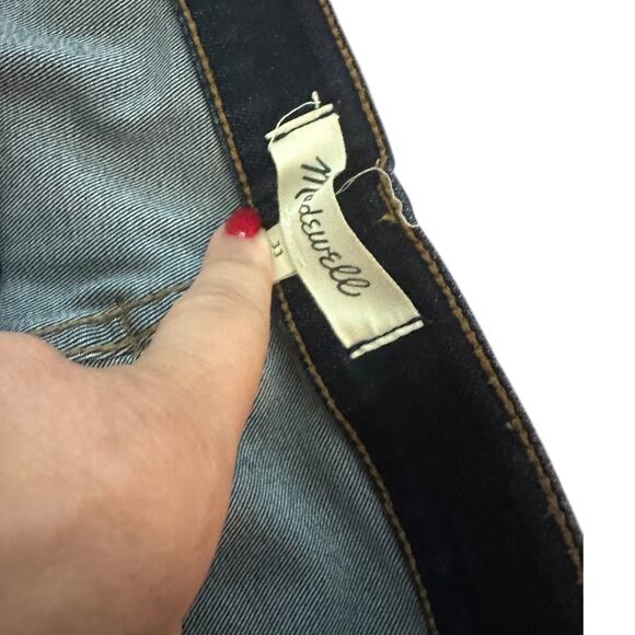 Madewell Maternity Skinny Jeans Size 33(size 12) Dark Wash Over-Belly Panel - Picture 3 of 5